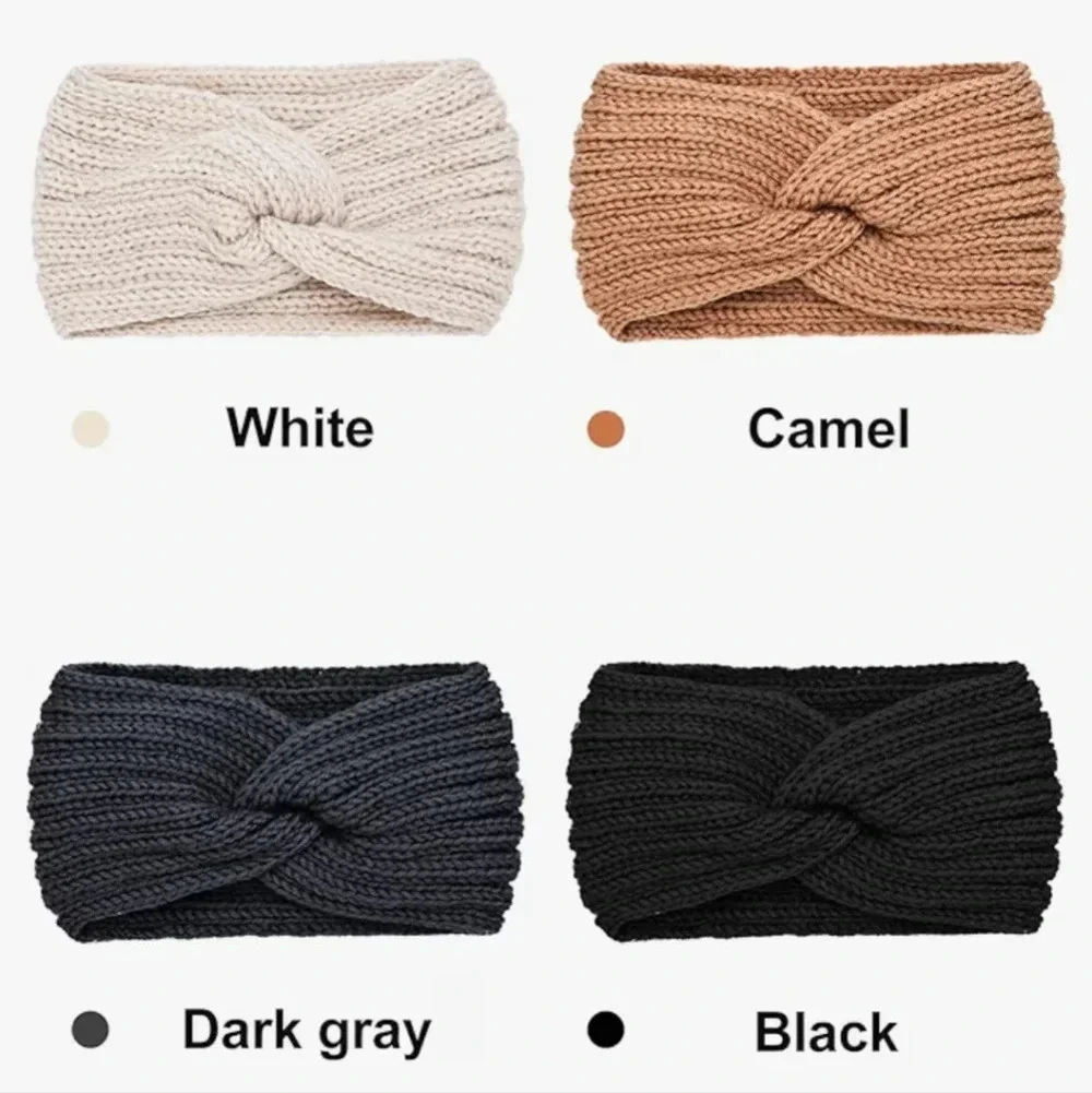 4 Pieces Chunky Knit Headbands Braided Winter Headbands Ear Warmers Crochet Head